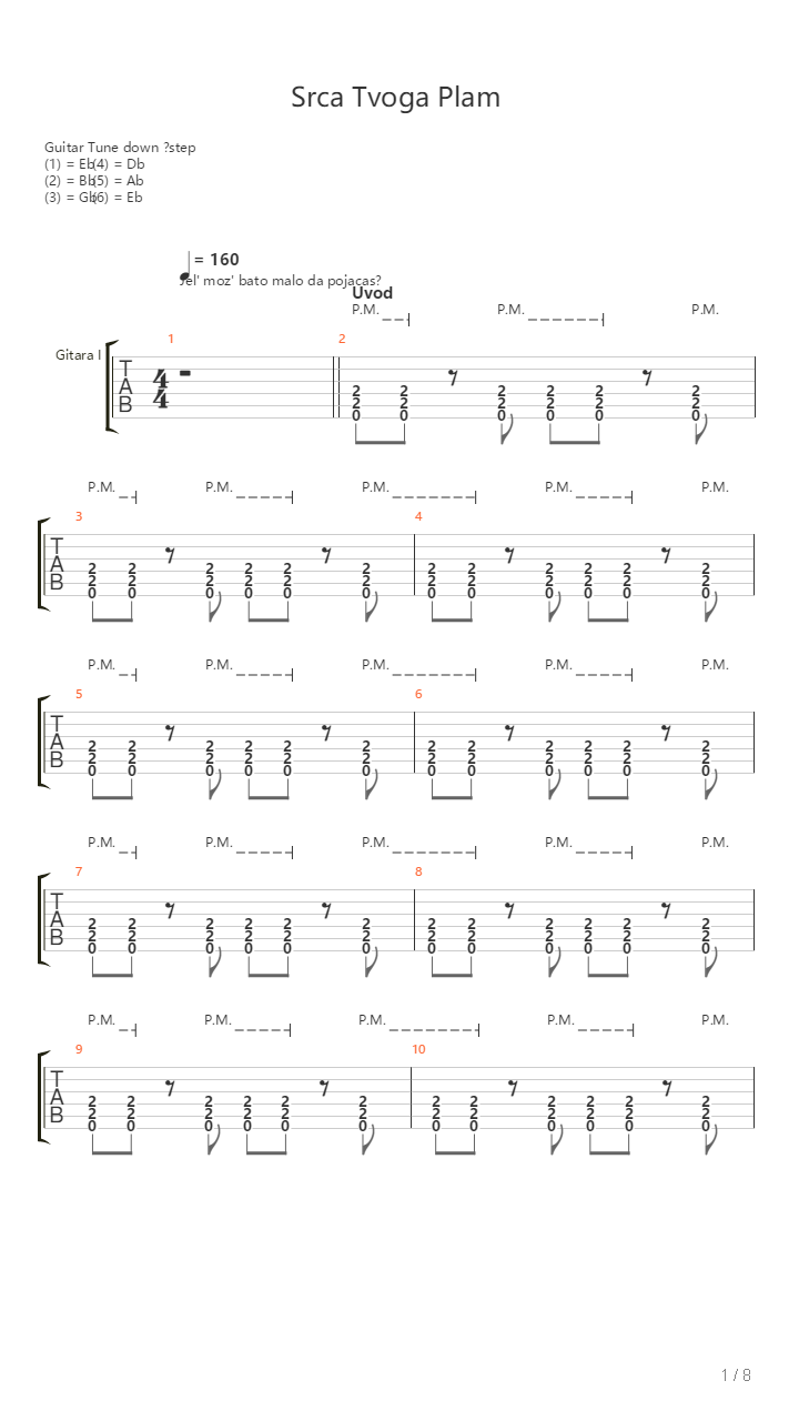 Srca Tvoga Plam吉他谱