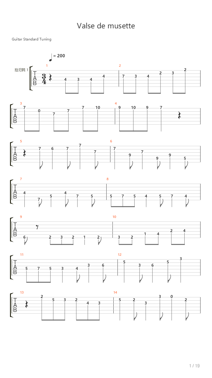 Valse De Musette吉他谱