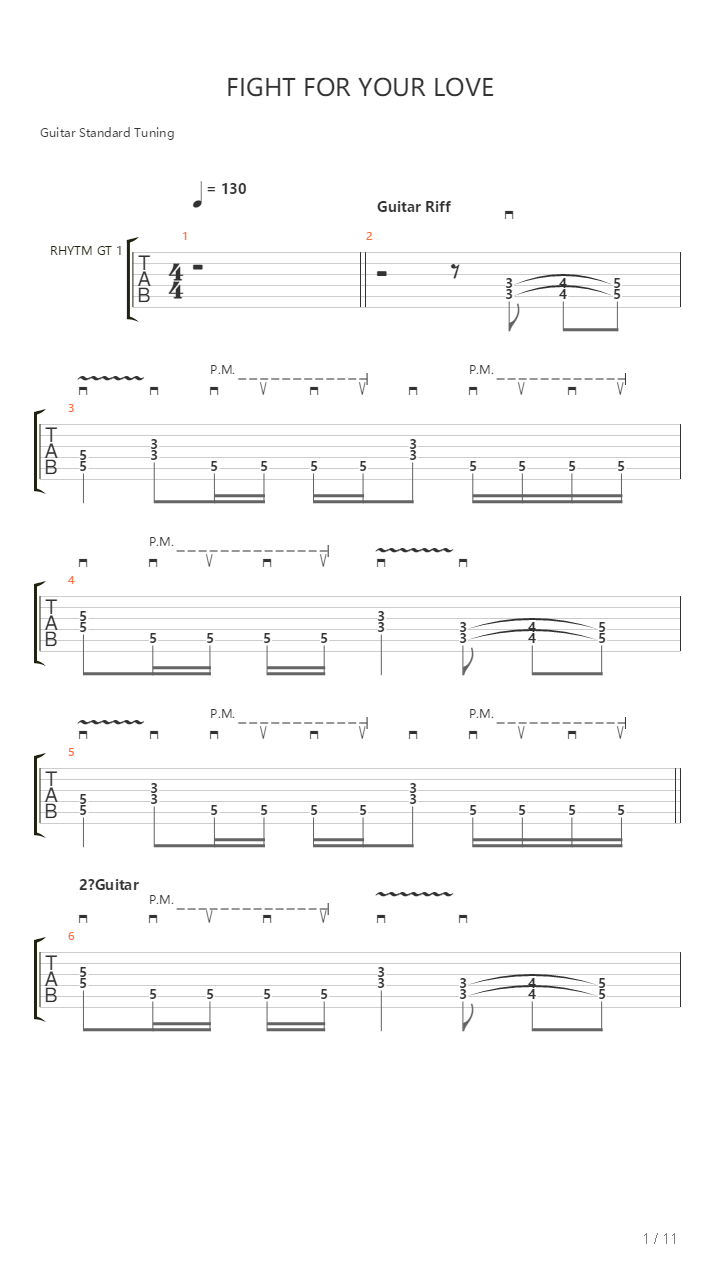 Fight For Your Love吉他谱