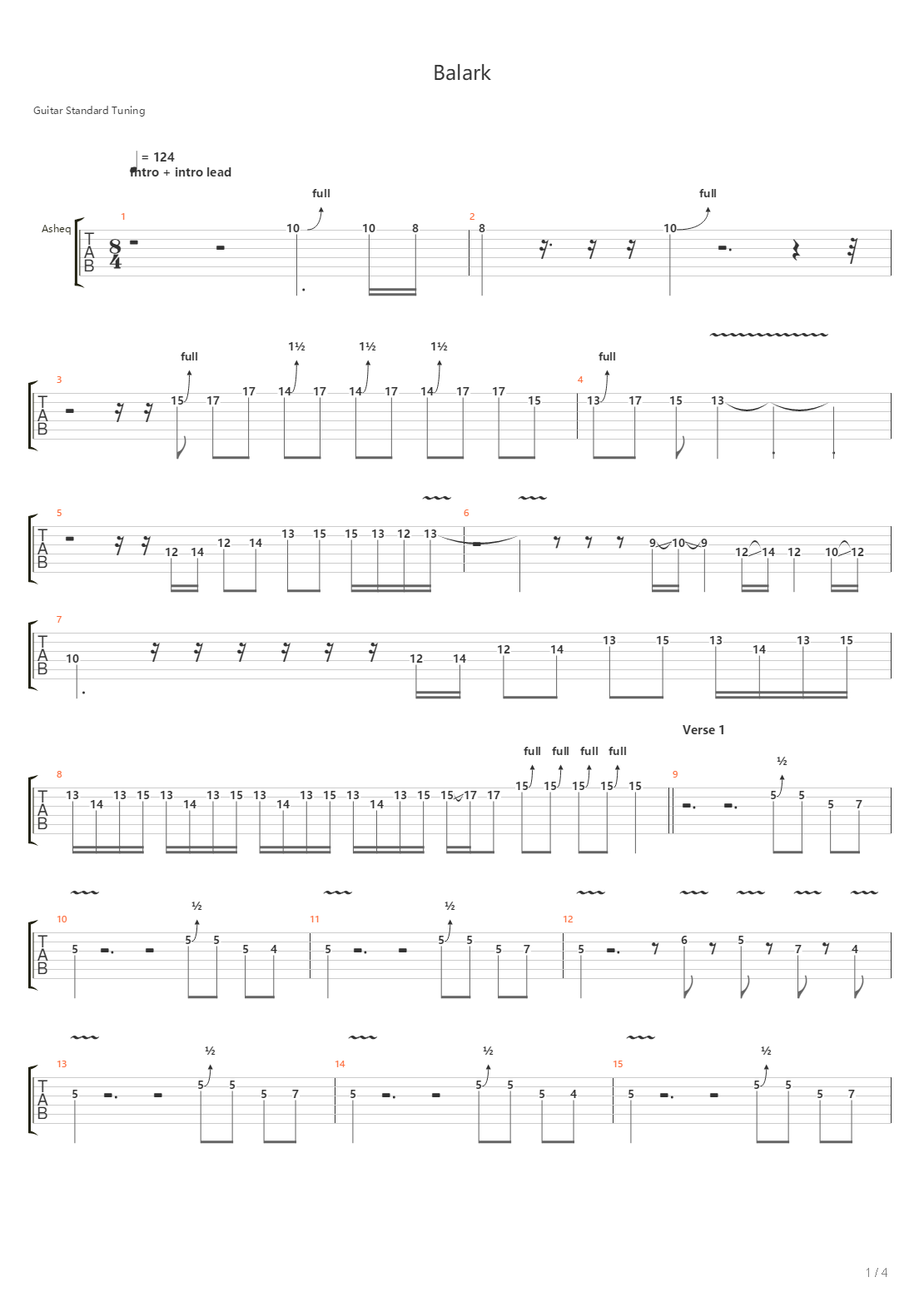 Balark吉他谱