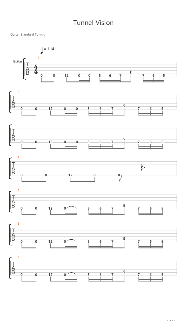 Tunnel Vision吉他谱