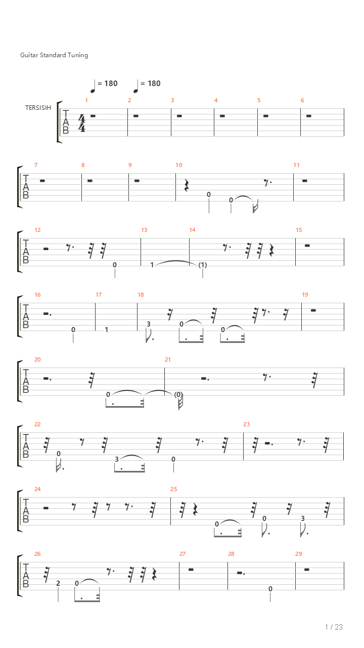 Tersisih吉他谱