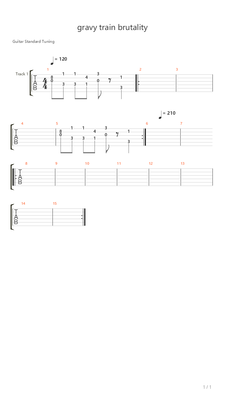 Gravy Train Brutality吉他谱