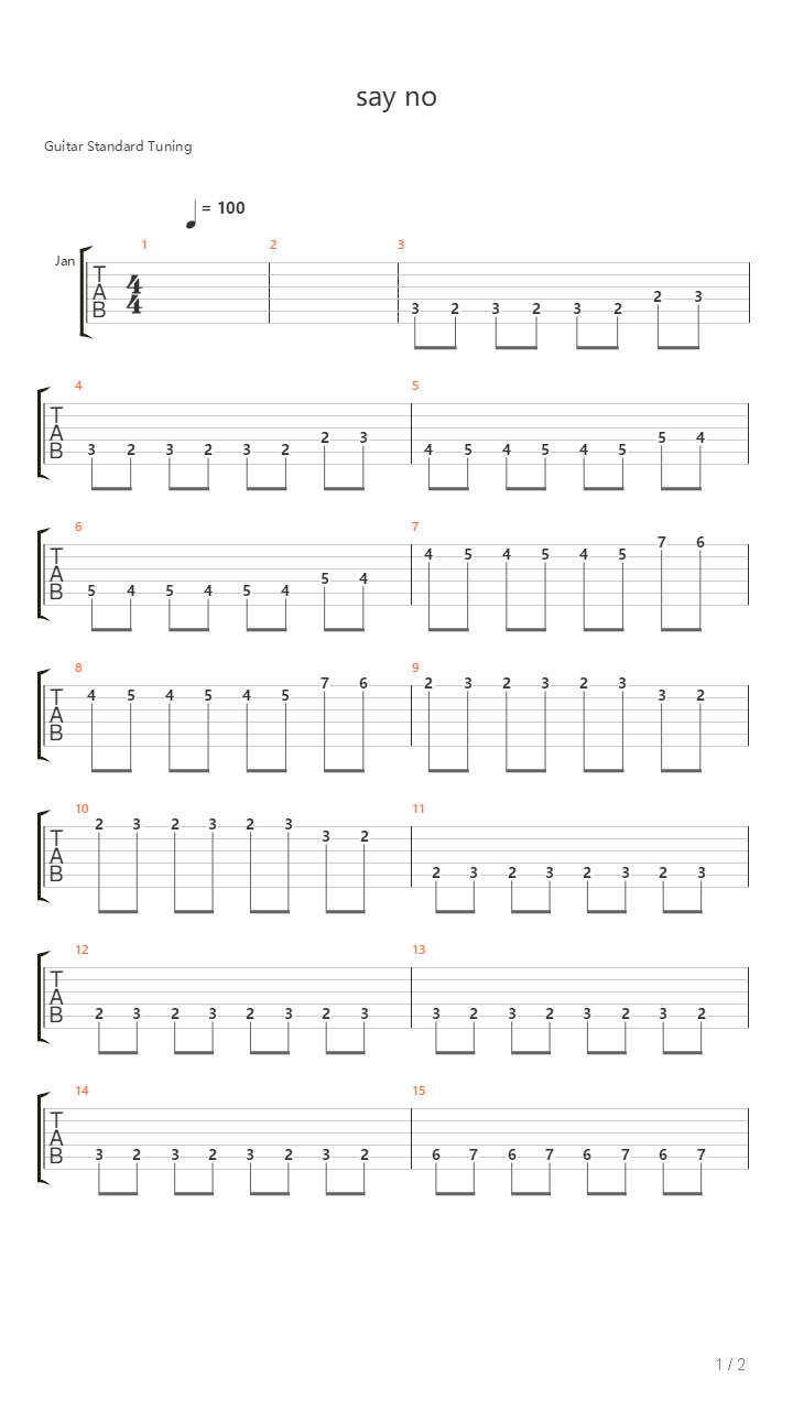 Say No吉他谱