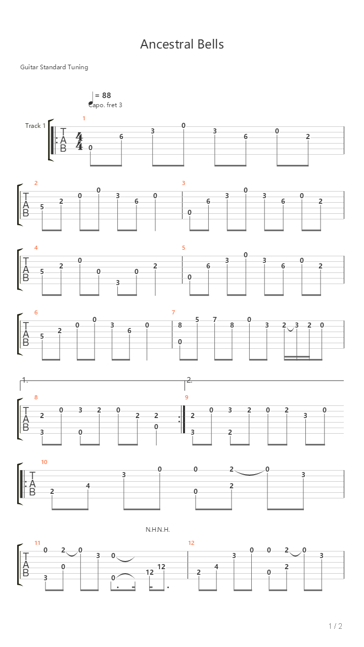 Ancestral Bells吉他谱