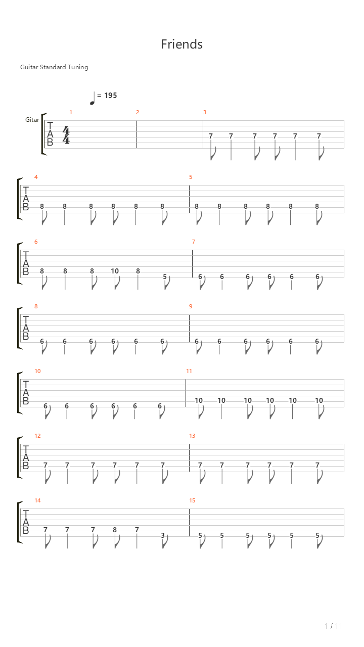 Friends吉他谱