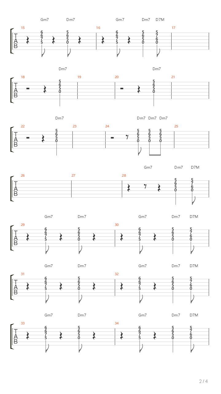 5 Kantri吉他谱