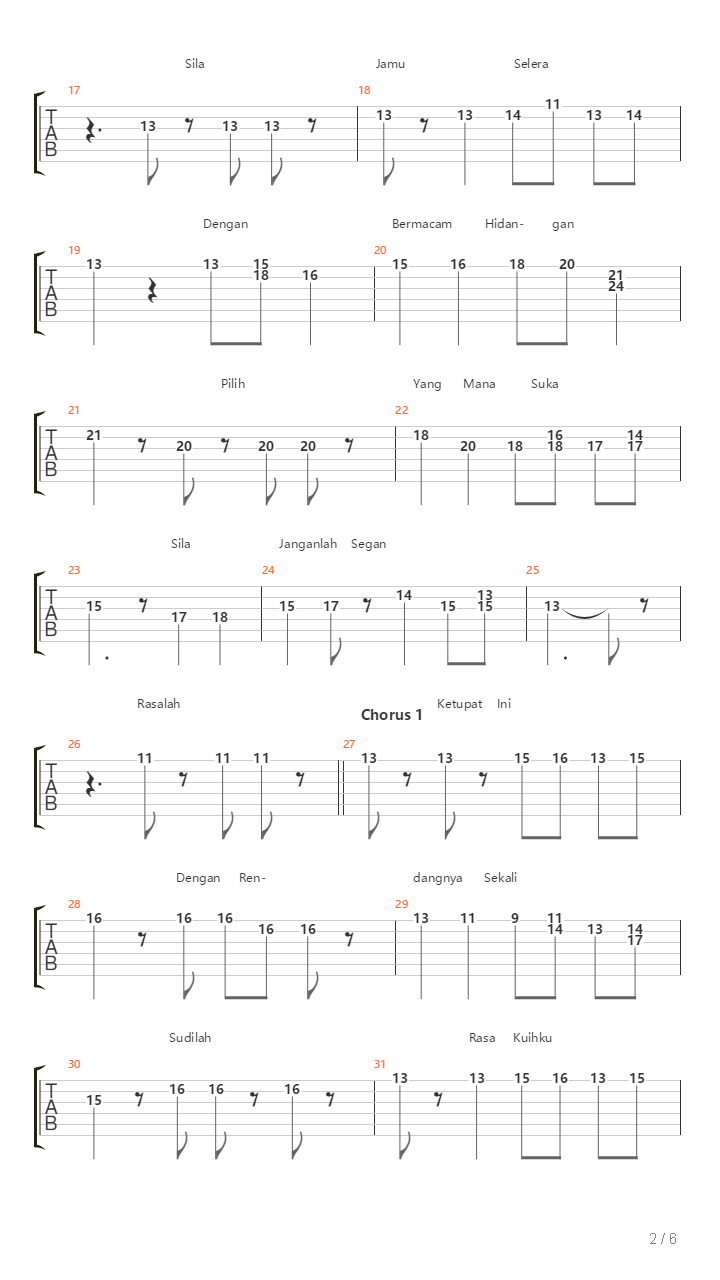 Suasana Hari Raya吉他谱