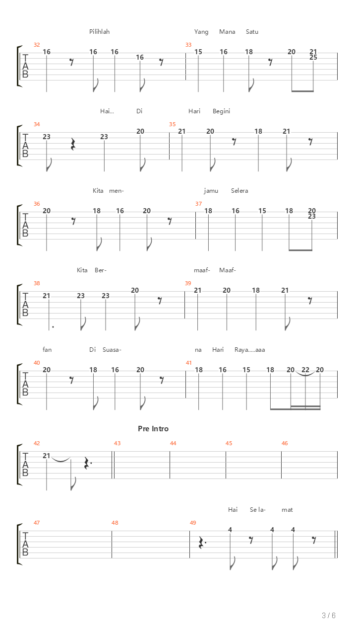 Suasana Hari Raya吉他谱