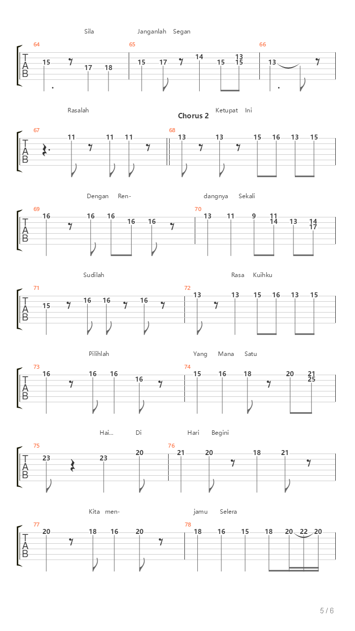 Suasana Hari Raya吉他谱