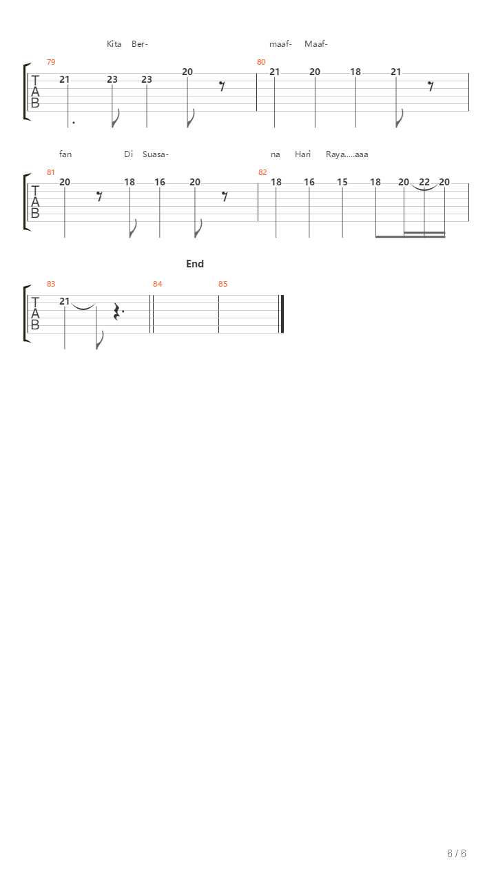 Suasana Hari Raya吉他谱