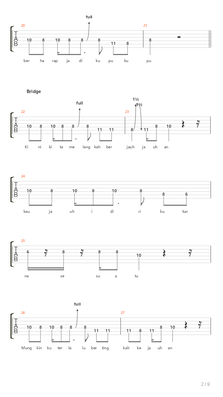 Kepompong吉他谱