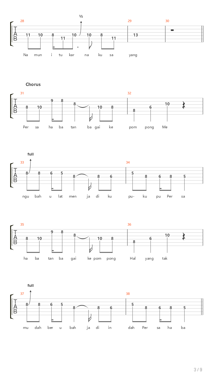 Kepompong吉他谱