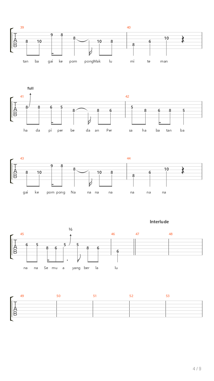 Kepompong吉他谱