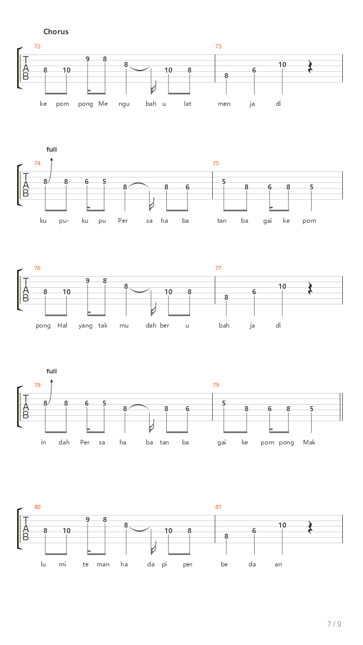 Kepompong吉他谱