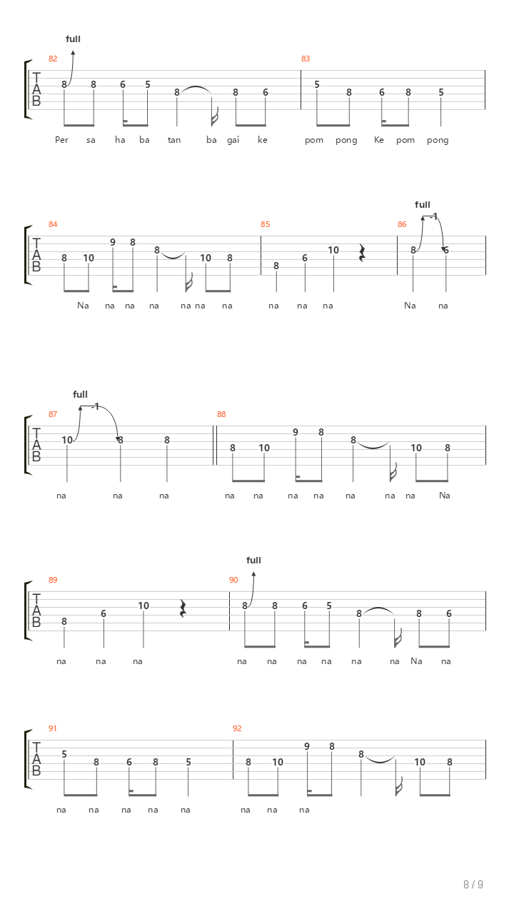 Kepompong吉他谱