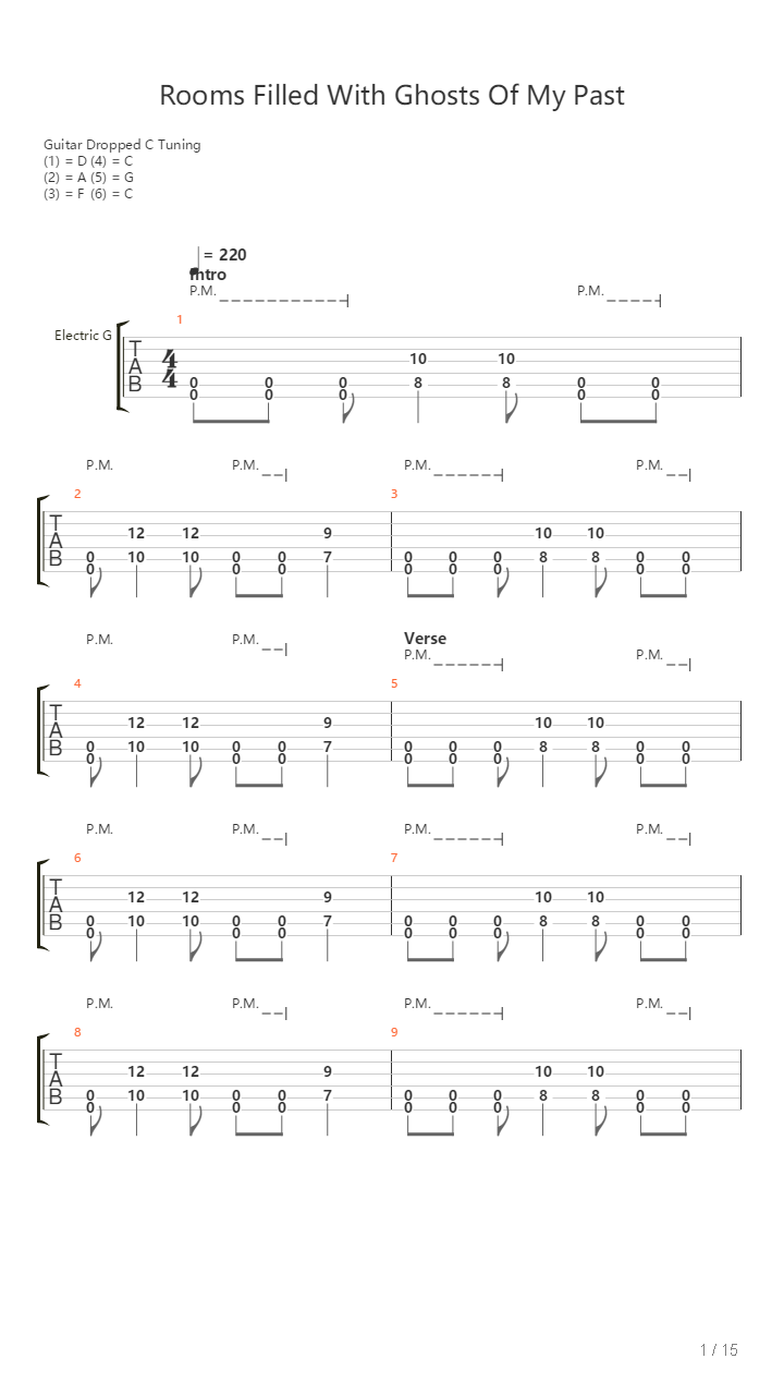 Rooms Filled With Ghosts Of My Past吉他谱