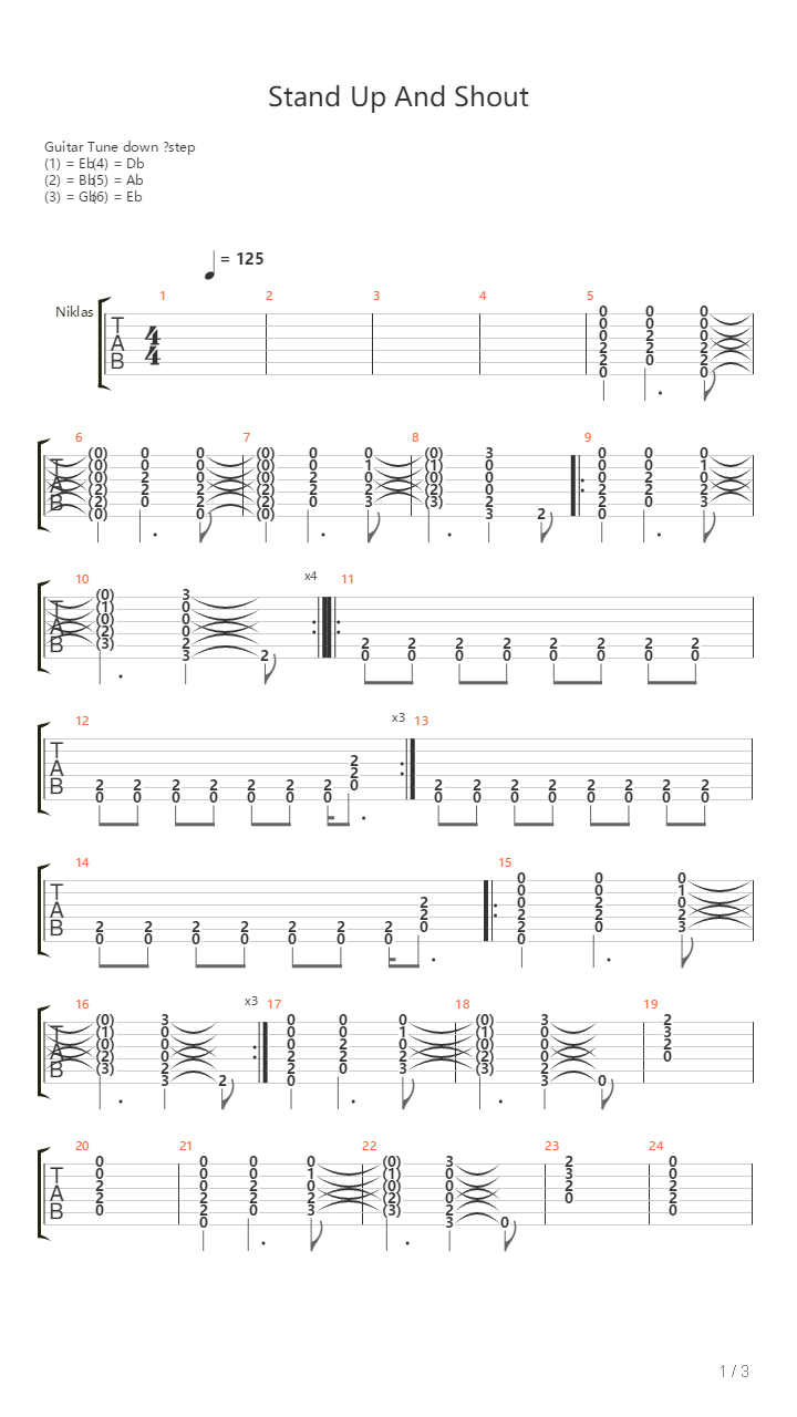 Stand Up And Shout吉他谱