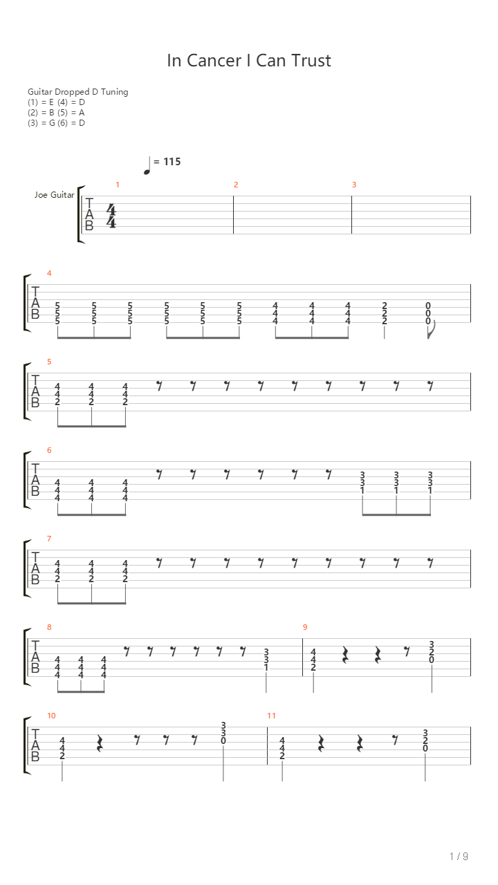 In Cancer I Can Trust吉他谱