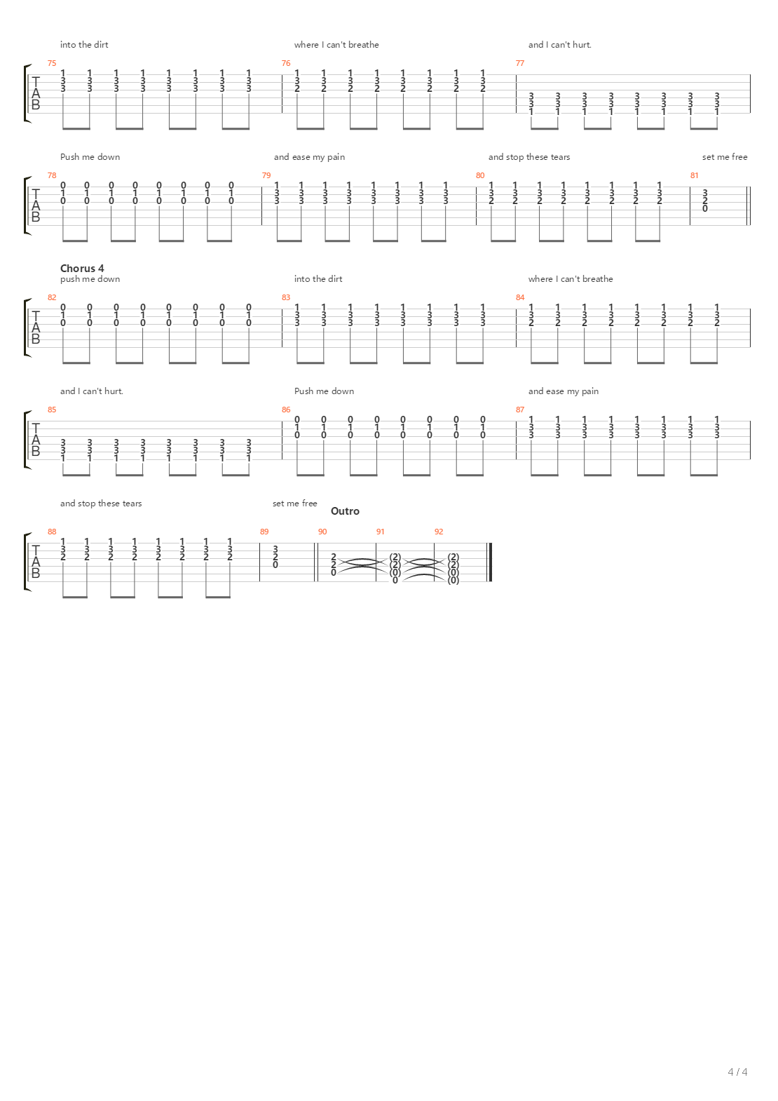 Into The Dirt吉他谱