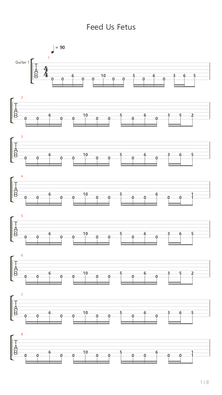 Feed Us Fetus吉他谱