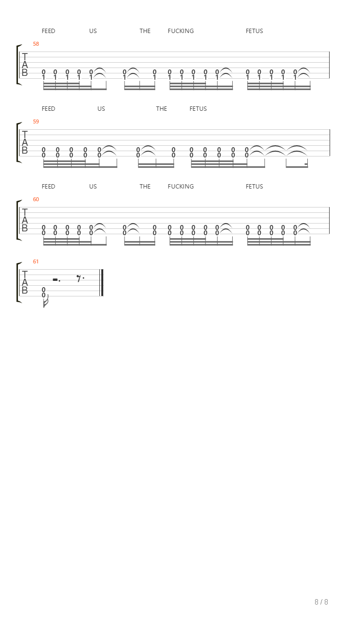 Feed Us Fetus吉他谱