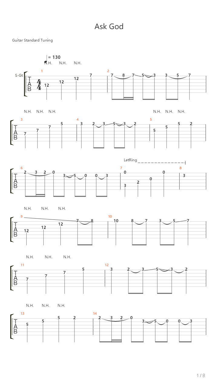 Ask God吉他谱