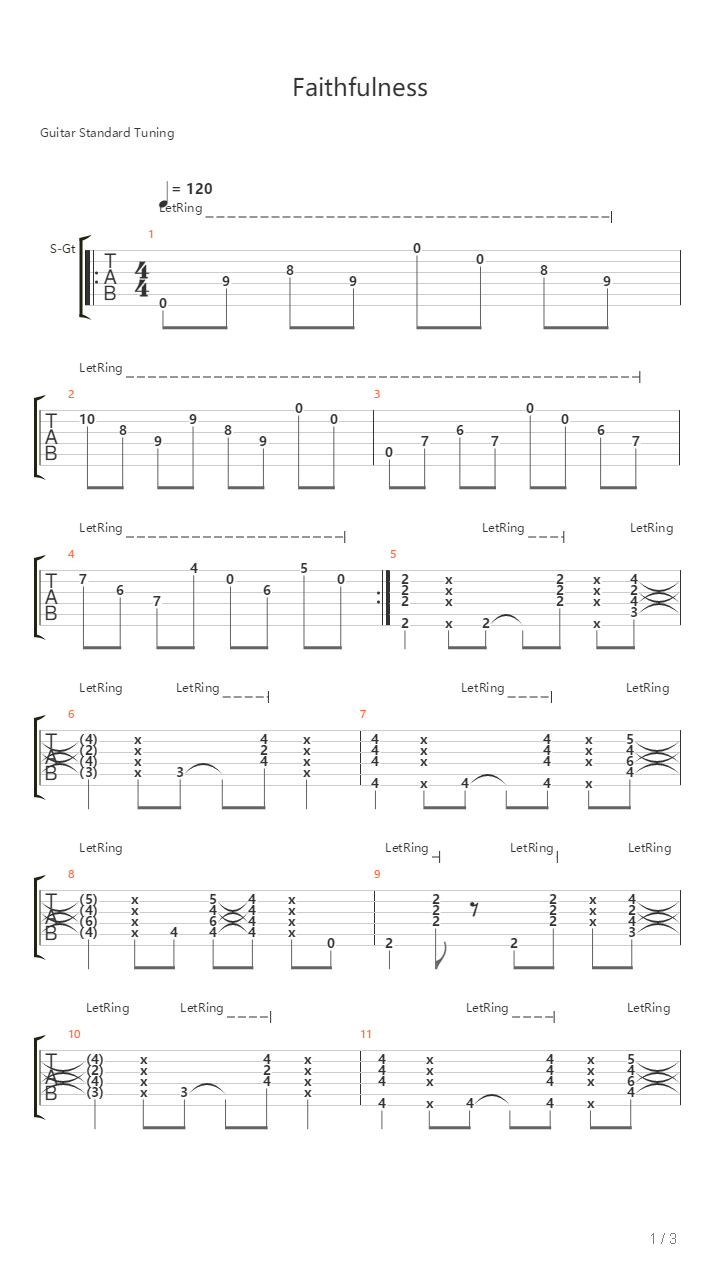 Faithfulness吉他谱