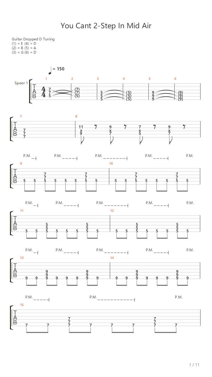 You Cant 2-step In Midair吉他谱