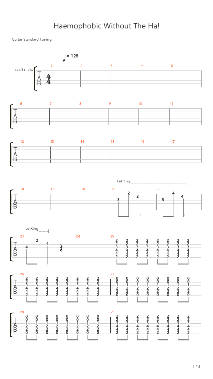 Haemophobic Without The Ha吉他谱