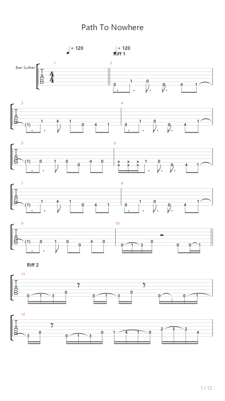 Path To Nowhere吉他谱