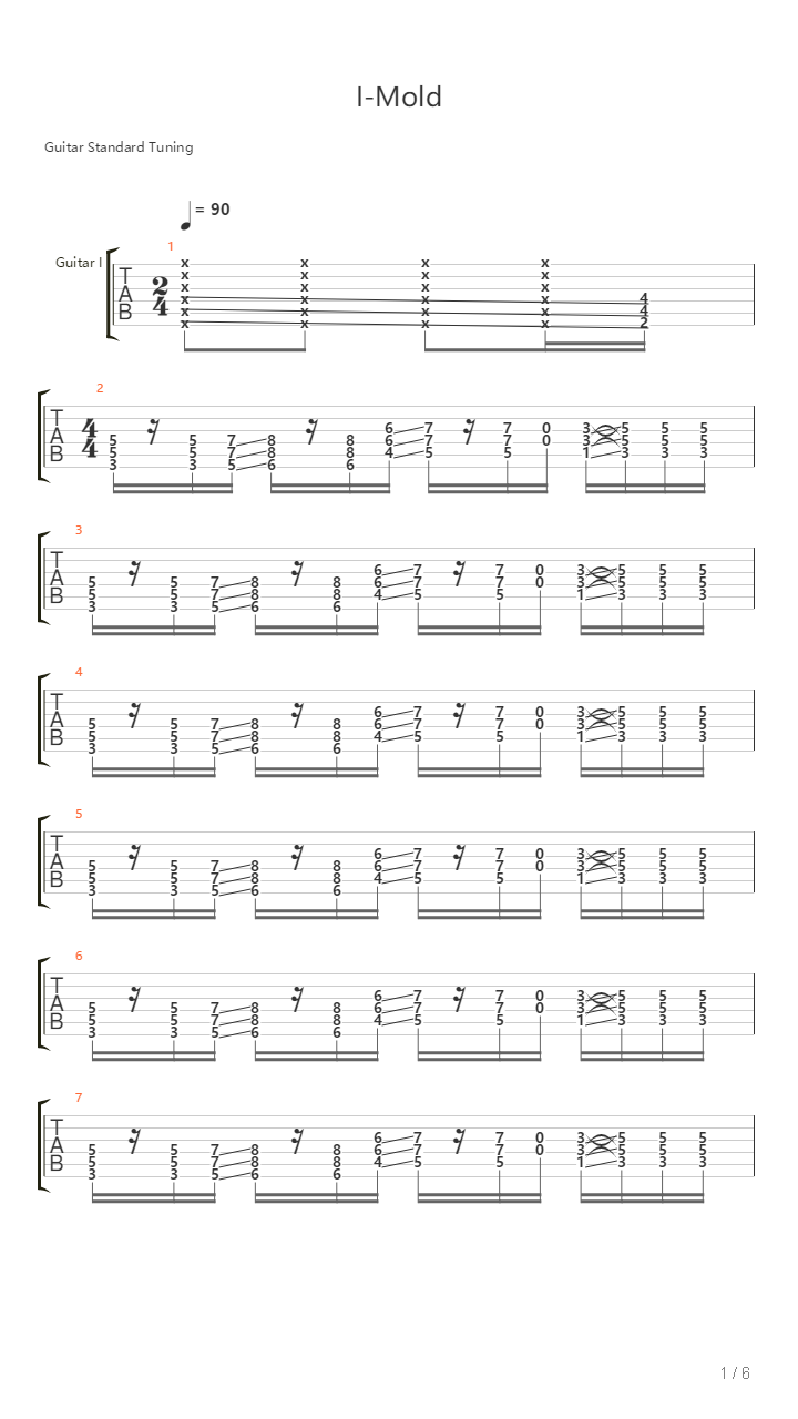 I-mold吉他谱