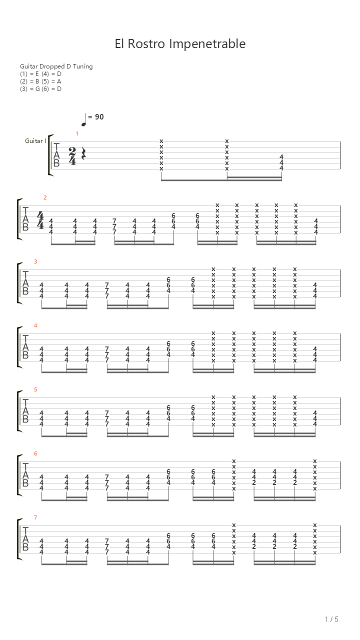 El Rostro Impenetrable吉他谱