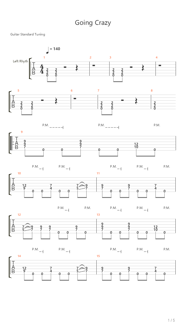 Going Crazy吉他谱
