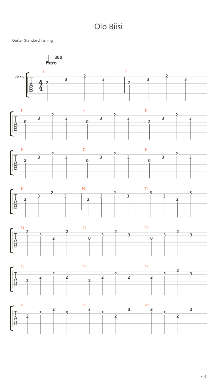 Olo Song吉他谱