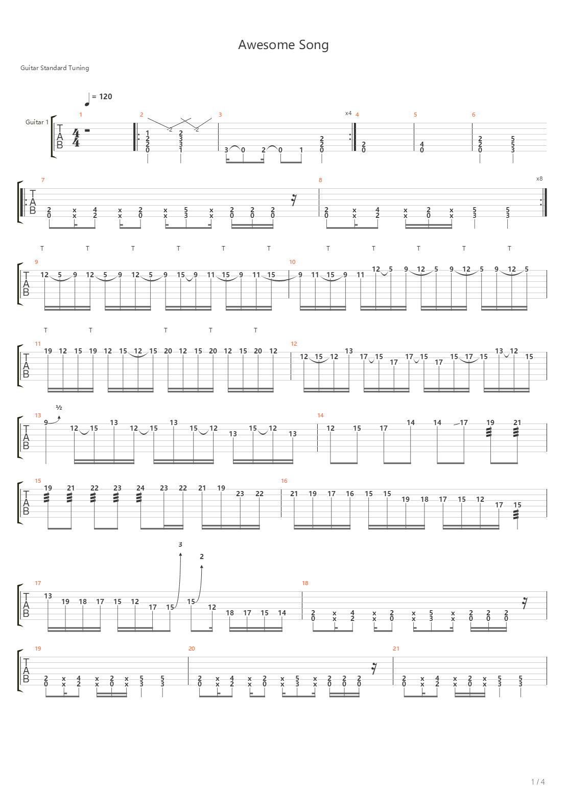 The Awesome Song吉他谱