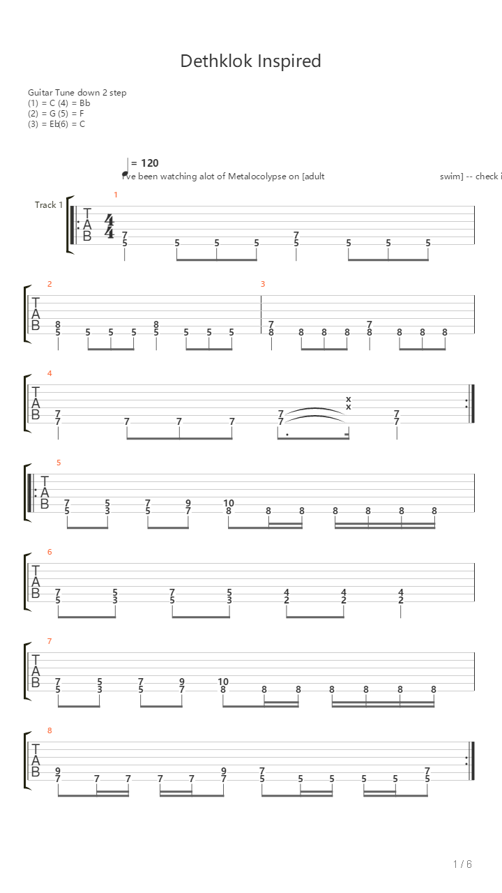 The Dethklok Song吉他谱