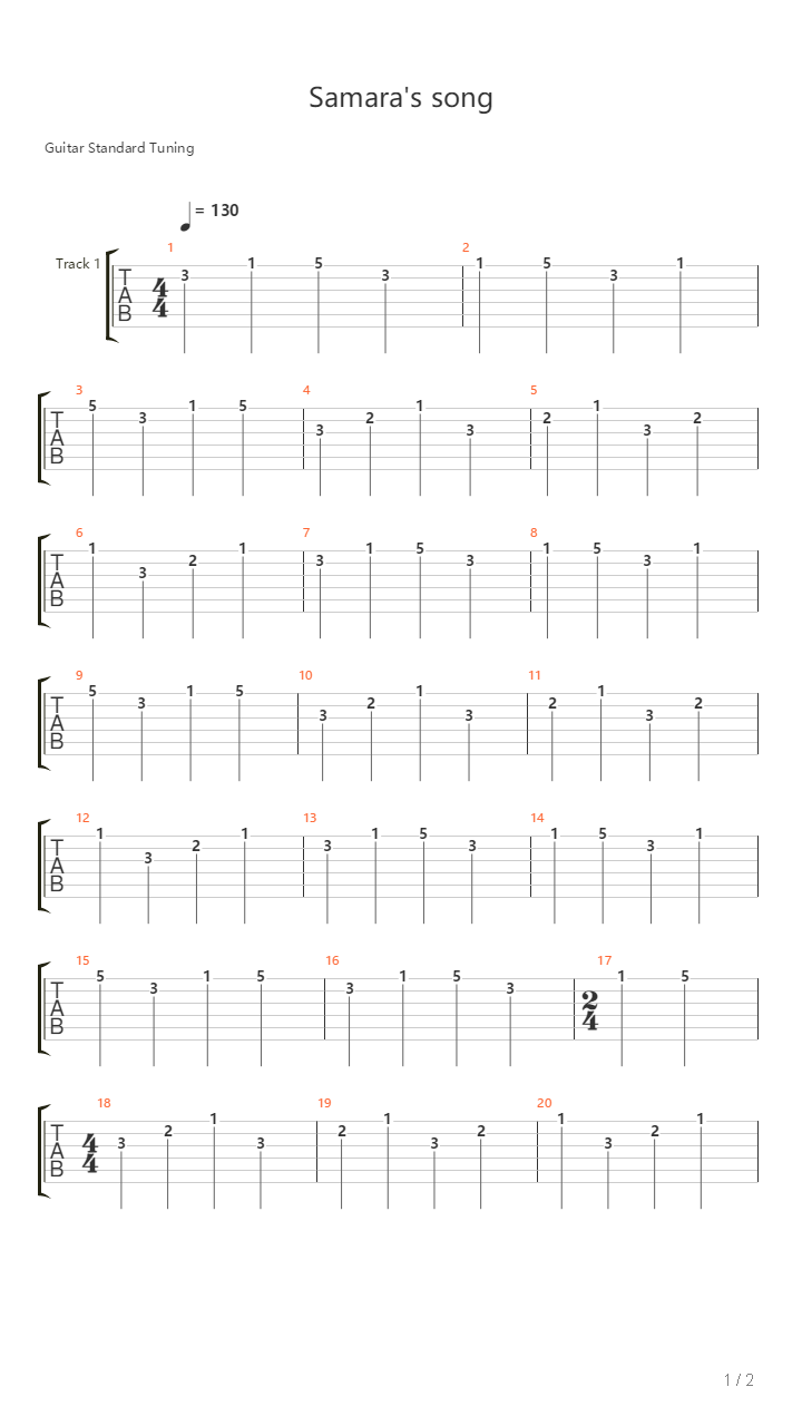 Samara Song吉他谱