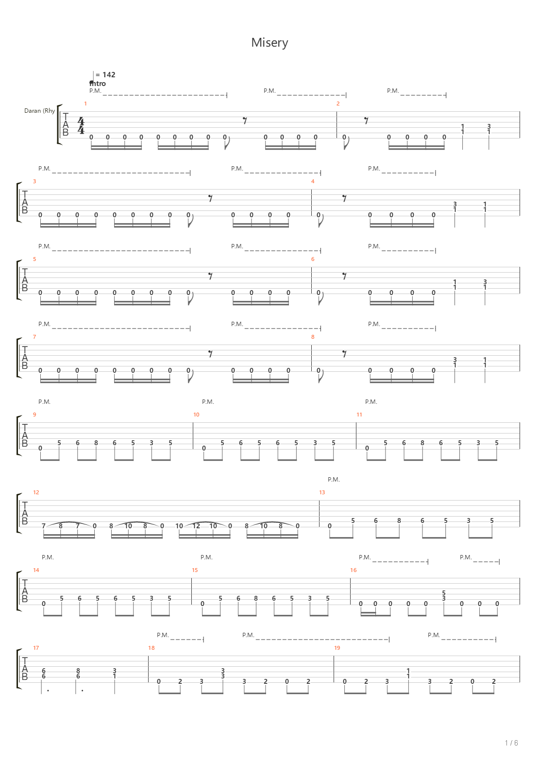 Misery吉他谱