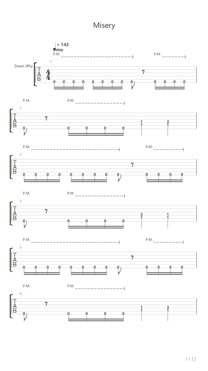 Misery吉他谱
