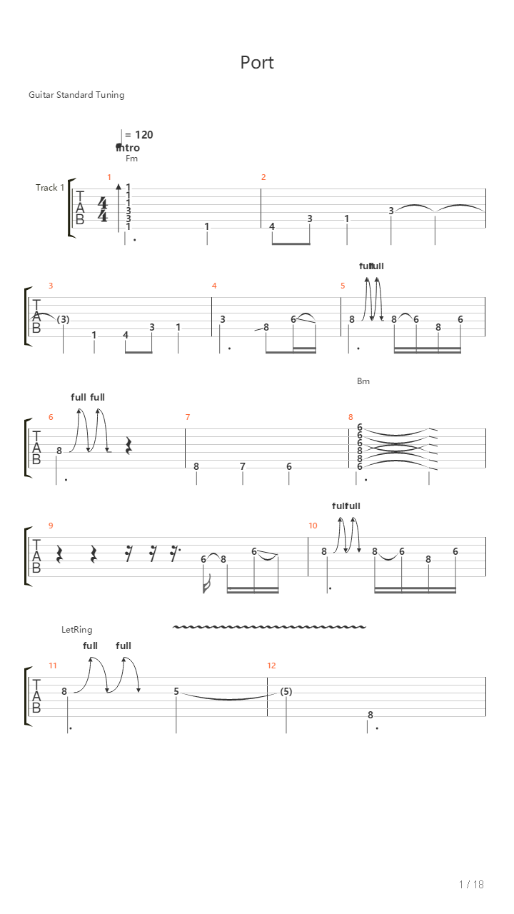 Port吉他谱