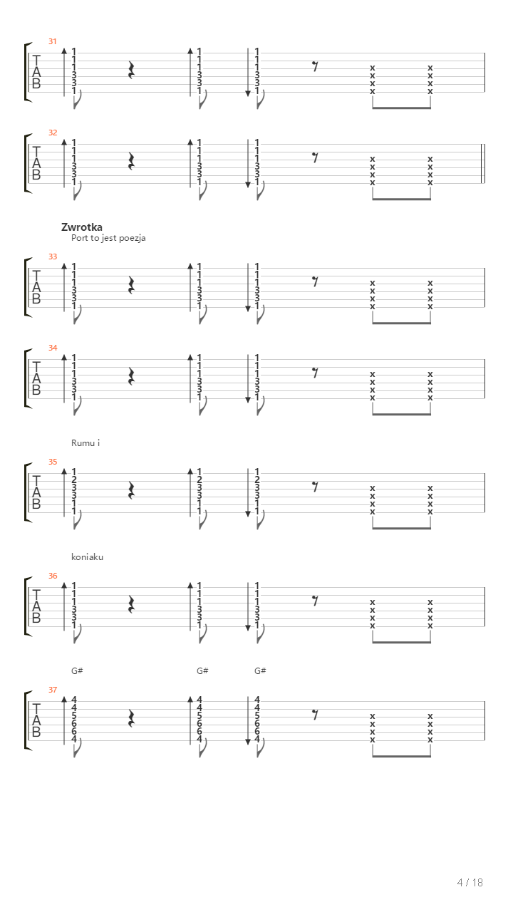 Port吉他谱