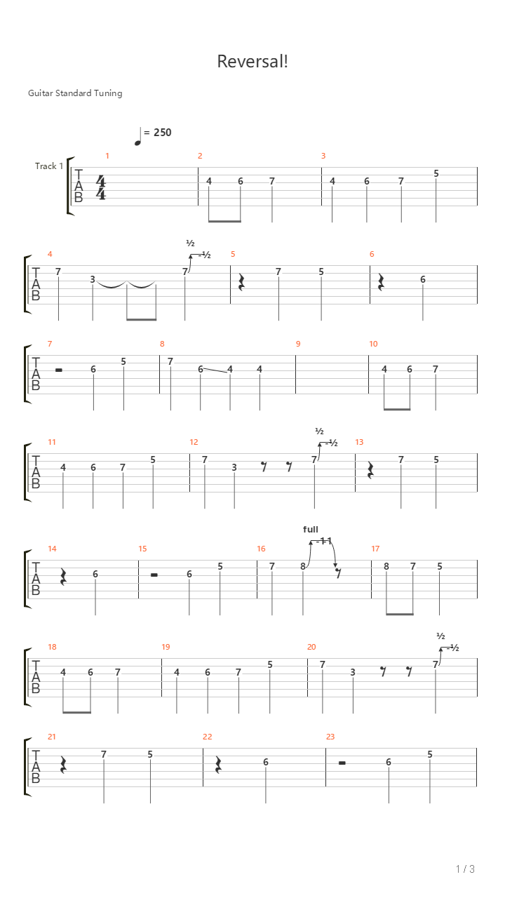 Reversal吉他谱