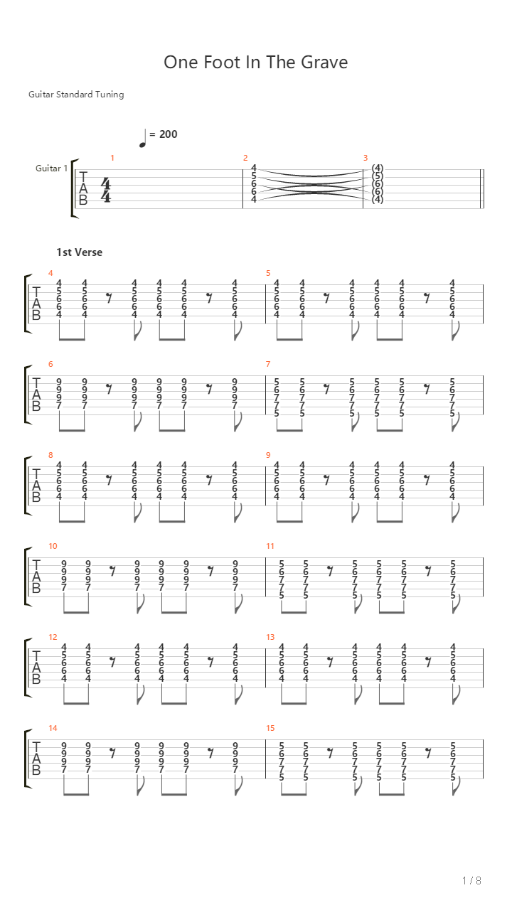 One Foot In The Grave吉他谱