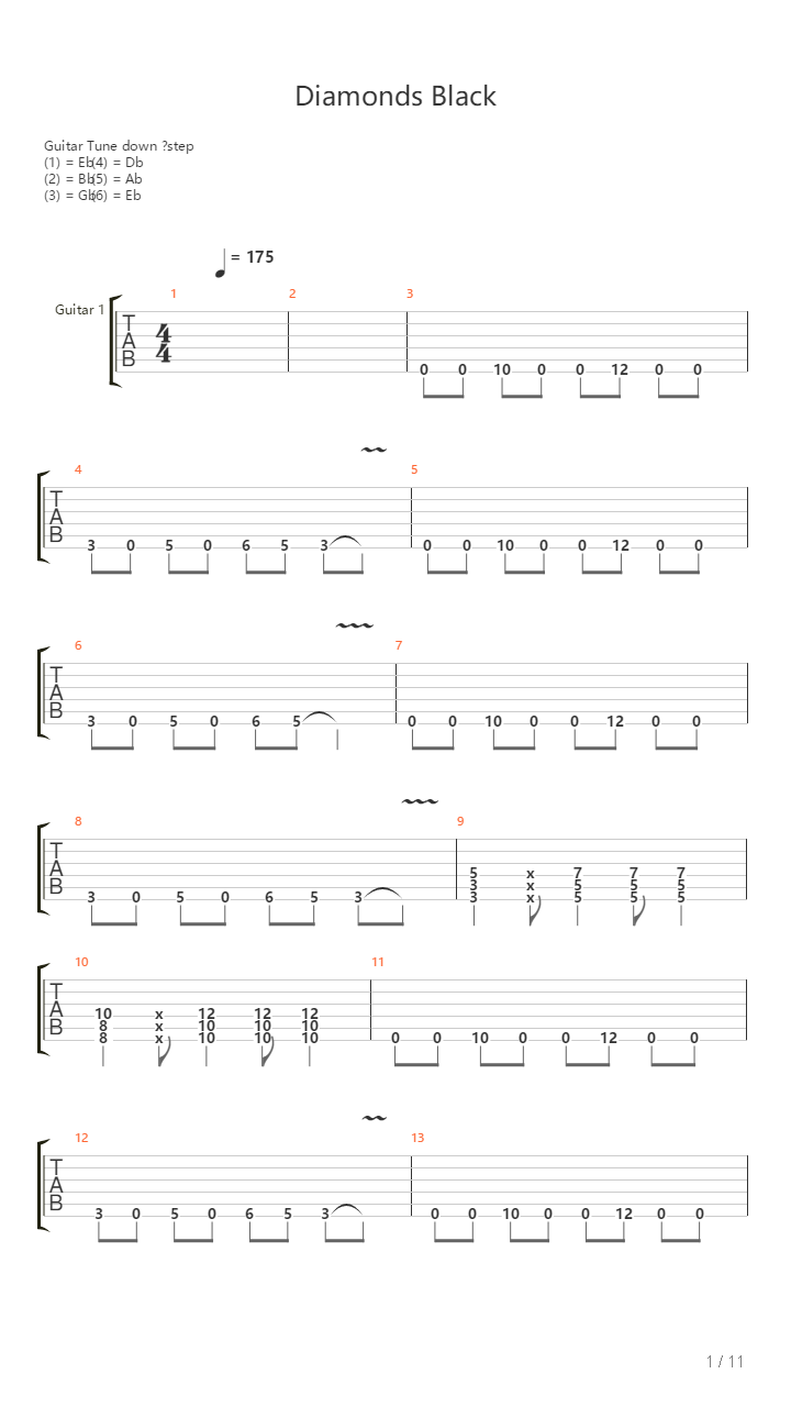 Diamonds Black吉他谱
