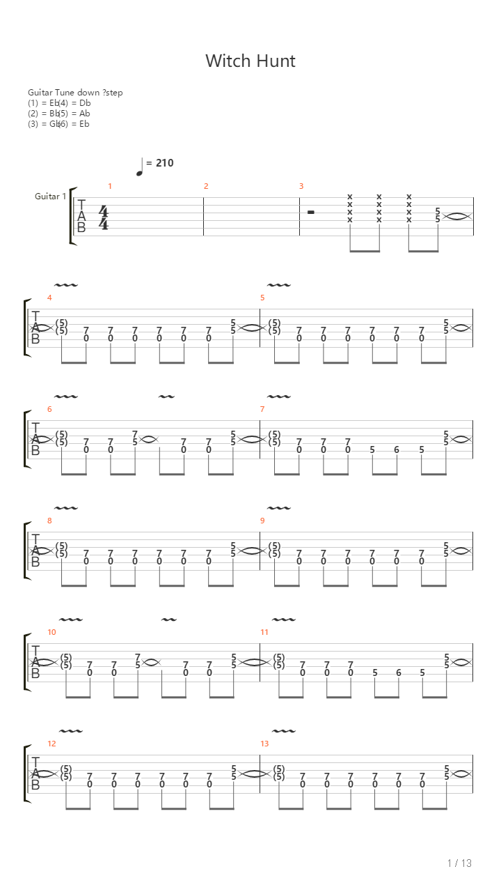 Witch Hunt吉他谱