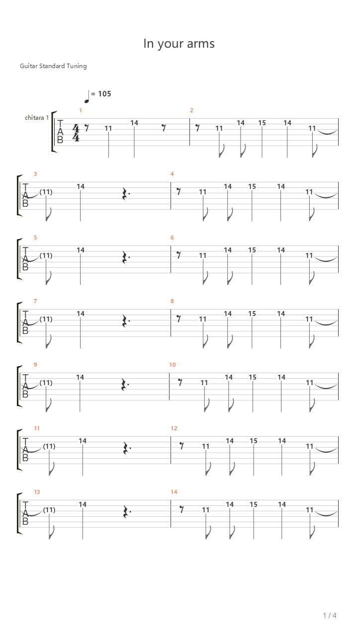 In Your Arms吉他谱