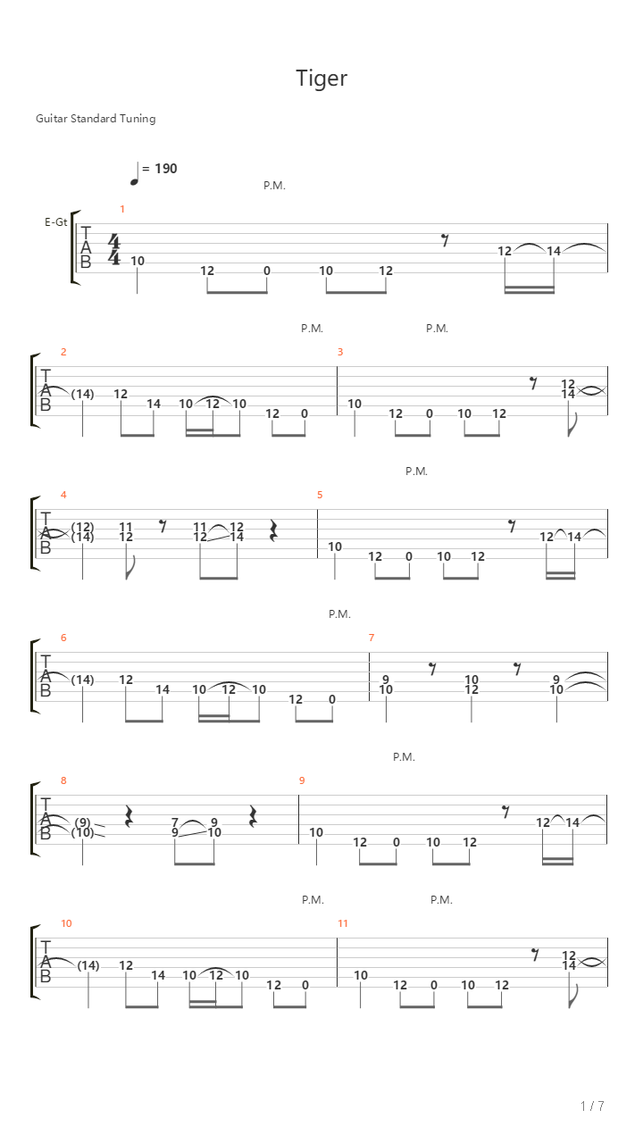 Tiger吉他谱
