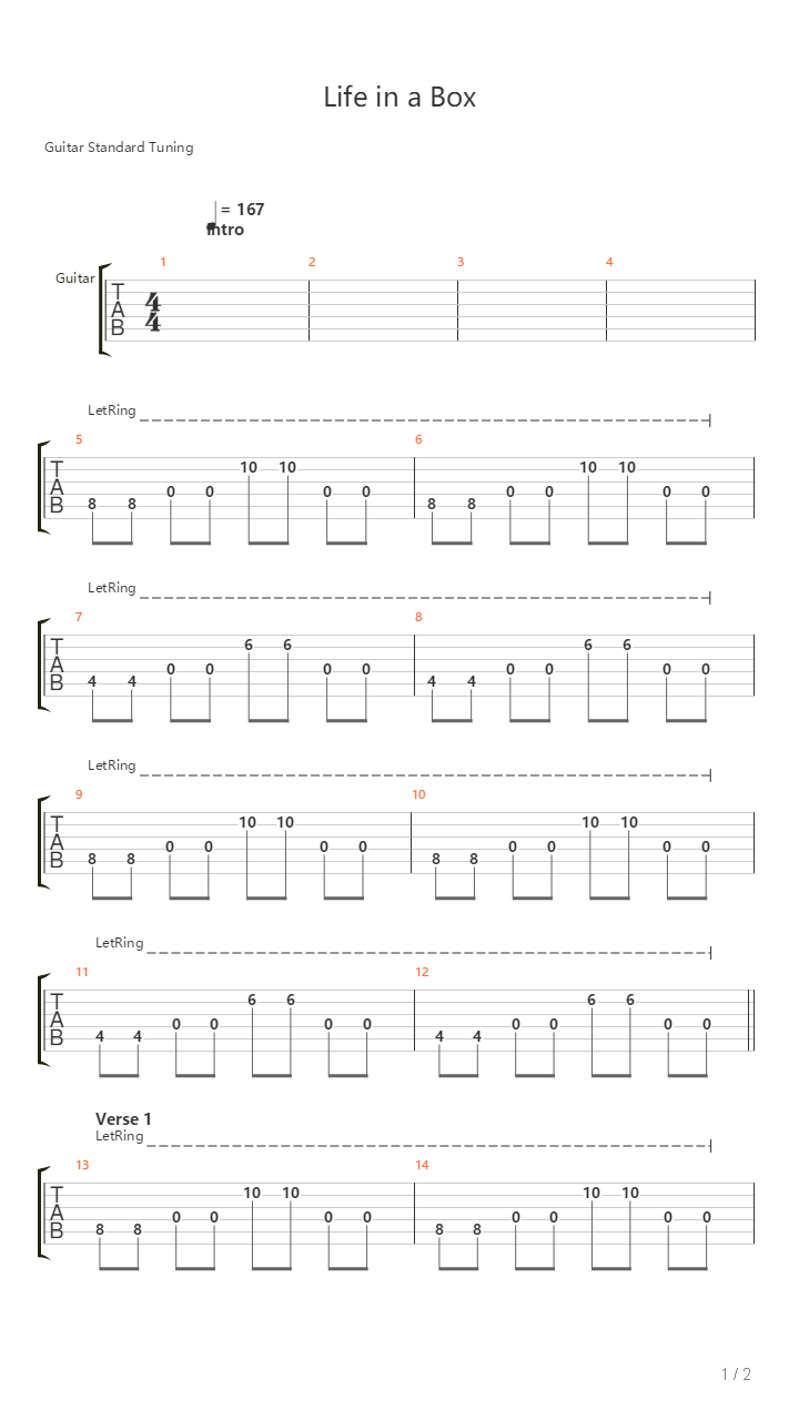 Life In A Box吉他谱