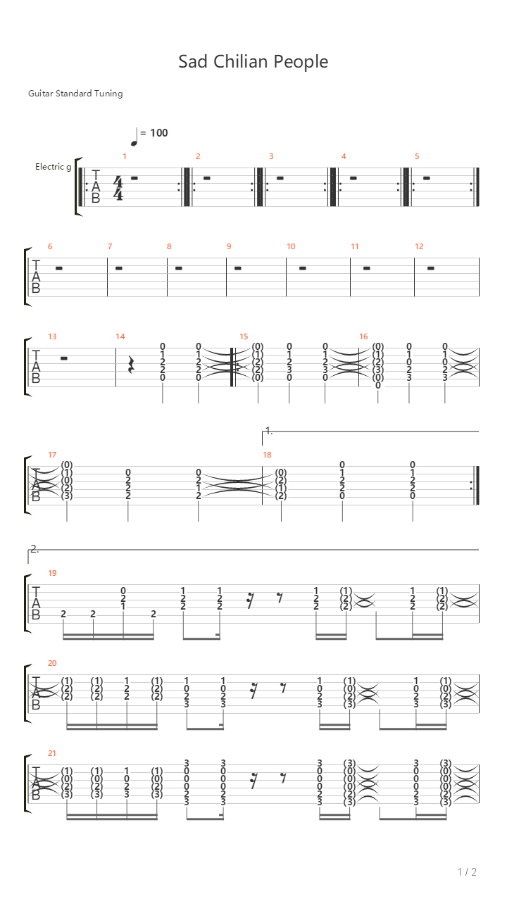 Sad Chillian People吉他谱